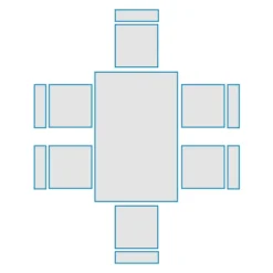 TOPS Patio Furniture Covers 7pc Dining Cover Set | 1x Rectangular Dining Table Cover, 6x Regular Chair Covers