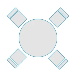 The Outdoor Patio Store 5pc Dining Cover Set | 1x Round Dining Table Cover, 4x Regular Chair Covers Patio Furniture Covers