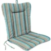 Jordan Manufacturing Outdoor Knife Edge Euro Style Chair Cushion- Sunbrella GETAWAY MIST GLEN RAVEN Custom Order Cushions