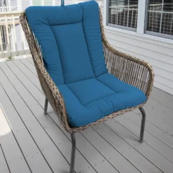 Jordan Manufacturing Outdoor Knife Edge Euro Style Chair Cushion- Sunbrella CAVAS REGATTA GLEN RAVEN Custom Order Cushions