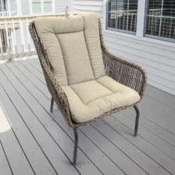 Jordan Manufacturing Outdoor Knife Edge Euro Style Chair Cushion-TORY BISQUE RICHLOOM
