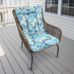 Jordan Manufacturing Outdoor Knife Edge Euro Style Chair Cushion-BALLYFIN BAY BLUE RICHLOOM Custom Order Cushions