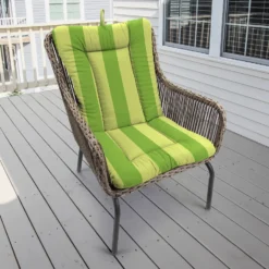 Jordan Manufacturing Outdoor Knife Edge Euro Style Chair Cushion-PREVIEW LEAF RICHLOOM