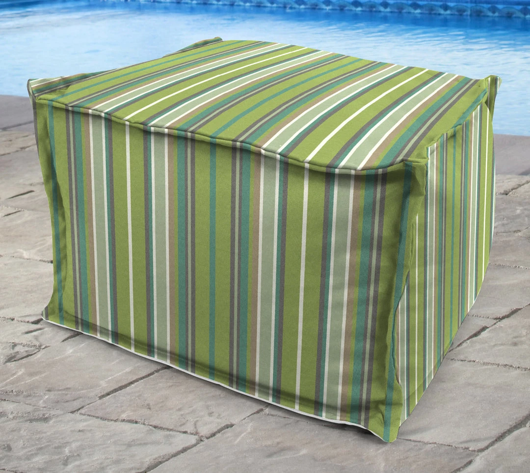 Jordan Manufacturing 20" Square Outdoor Bead Filled Pouf/Ottoman- Sunbrella FOSTER SURFSIDE RAVEN 2 Jordan Manufacturing 20" Square Outdoor Bead Filled Pouf/Ottoman- Sunbrella FOSTER SURFSIDE RAVEN