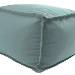 Jordan Manufacturing 20" Square Outdoor Bead Filled Pouf/Ottoman- Sunbrella SHORE LINEN GLEN RAVEN Custom Order Cushions