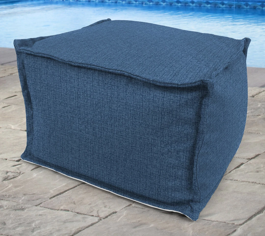 Jordan Manufacturing 20" Square Outdoor Bead Filled Pouf/Ottoman-HUSK TEXTURE CAPRI RICHLOOM 2 Jordan Manufacturing 20" Square Outdoor Bead Filled Pouf/Ottoman-HUSK TEXTURE CAPRI RICHLOOM