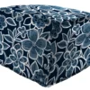 Jordan Manufacturing Custom Order Cushions 20" Square Outdoor Bead Filled Pouf/Ottoman-HALSEY NAVY RICHLOOM