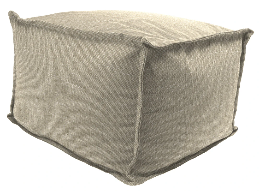 Jordan Manufacturing 20" Square Outdoor Bead Filled Pouf/Ottoman-TORY BISQUE RICHLOOM 1 Jordan Manufacturing 20" Square Outdoor Bead Filled Pouf/Ottoman-TORY BISQUE RICHLOOM