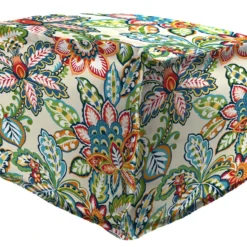 Jordan Manufacturing 20" Square Outdoor Bead Filled Pouf/Ottoman-COPELAND FIESTA RICHLOOM Custom Order Cushions