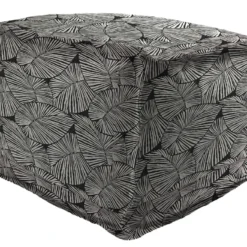 Jordan Manufacturing 20" Square Outdoor Bead Filled Pouf/Ottoman-TALIA NOIR RICHLOOM