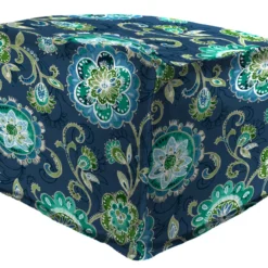 Jordan Manufacturing Custom Order Cushions 20" Square Outdoor Bead Filled Pouf/Ottoman-FANFARE CAPRI