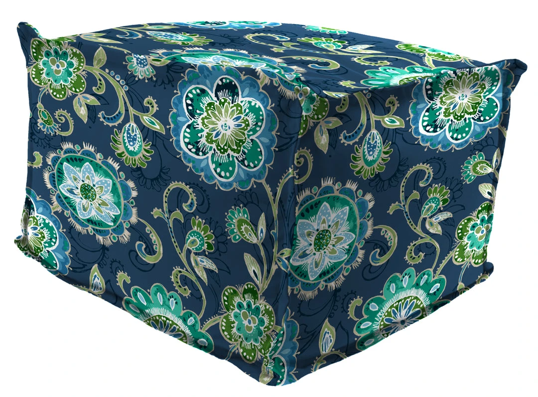 Jordan Manufacturing Custom Order Cushions 20" Square Outdoor Bead Filled Pouf/Ottoman-FANFARE CAPRI 1 Jordan Manufacturing Custom Order Cushions 20" Square Outdoor Bead Filled Pouf/Ottoman-FANFARE CAPRI