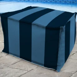 Jordan Manufacturing 20" Square Outdoor Bead Filled Pouf/Ottoman-PREVIEW CAPRI RICHLOOM Custom Order Cushions