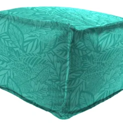 Jordan Manufacturing 20" Square Outdoor Bead Filled Pouf/Ottoman-MAVEN LAGOON Custom Order Cushions