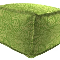 Jordan Manufacturing 20" Square Outdoor Bead Filled Pouf/Ottoman-MAVEN LEAF RICHLOOM