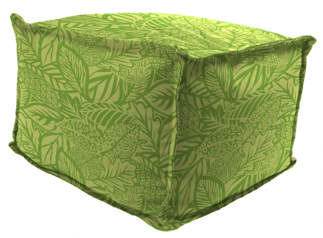 Jordan Manufacturing 20" Square Outdoor Bead Filled Pouf/Ottoman-MAVEN LEAF RICHLOOM 1 Jordan Manufacturing 20" Square Outdoor Bead Filled Pouf/Ottoman-MAVEN LEAF RICHLOOM