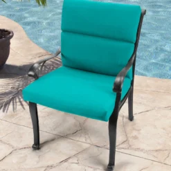 Jordan Manufacturing Custom Order Cushions Outdoor French Edge Dining Chair Cushion- Sunbrella CANVAS ARUBA GLEN RAVEN