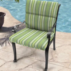 Jordan Manufacturing Custom Order Cushions Outdoor French Edge Dining Chair Cushion- Sunbrella FOSTER SURFSIDE RAVEN