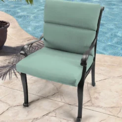 Jordan Manufacturing Outdoor French Edge Dining Chair Cushion- Sunbrella CANVAS SPA ACR GLEN RAVEN Custom Order Cushions