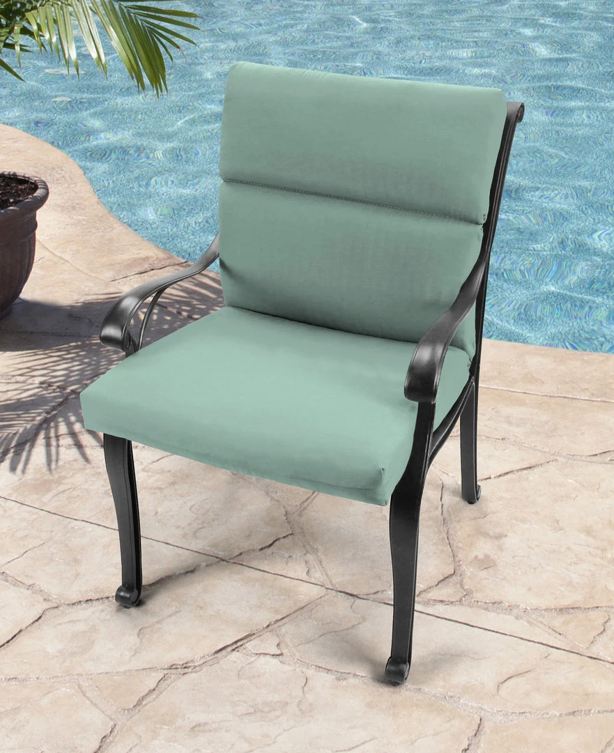 Jordan Manufacturing Outdoor French Edge Dining Chair Cushion- Sunbrella CANVAS SPA ACR GLEN RAVEN Custom Order Cushions 2 Jordan Manufacturing Outdoor French Edge Dining Chair Cushion- Sunbrella CANVAS SPA ACR GLEN RAVEN Custom Order Cushions