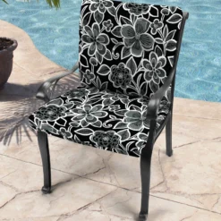 Jordan Manufacturing Outdoor French Edge Dining Chair Cushion-HALSEY SHADOW RICHLOOM