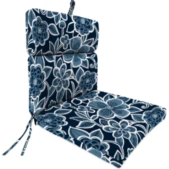 Jordan Manufacturing Outdoor French Edge Dining Chair Cushion-HALSEY NAVY RICHLOOM Custom Order Cushions