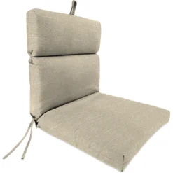 Jordan Manufacturing Outdoor French Edge Dining Chair Cushion-TORY BISQUE RICHLOOM