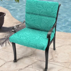 Jordan Manufacturing Outdoor French Edge Dining Chair Cushion-MAVEN LAGOON