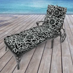 Jordan Manufacturing Custom Order Cushions Outdoor French Edge Chaise Lounge Cushion-HALSEY SHADOW RICHLOOM