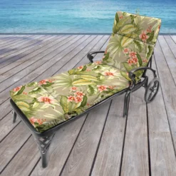 Jordan Manufacturing Outdoor French Edge Chaise Lounge Cushion-TAHITI SUNRISE RICHLOOM Custom Order Cushions
