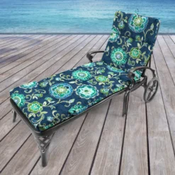 Jordan Manufacturing Outdoor French Edge Chaise Lounge Cushion-FANFARE CAPRI Custom Order Cushions