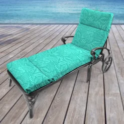 Jordan Manufacturing Outdoor French Edge Chaise Lounge Cushion-MAVEN LAGOON Custom Order Cushions