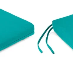 Jordan Manufacturing Set Of 2 Outdoor French Edge Seat Cushions- Sunbrella CANVAS ARUBA GLEN RAVEN Custom Order Cushions