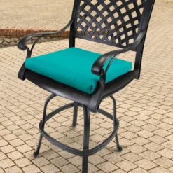 Jordan Manufacturing Set Of 2 Outdoor French Edge Seat Cushions- Sunbrella CANVAS ARUBA GLEN RAVEN Custom Order Cushions