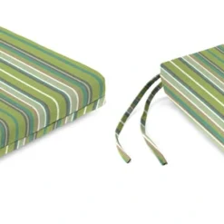 Jordan Manufacturing Set Of 2 Outdoor French Edge Seat Cushions- Sunbrella FOSTER SURFSIDE RAVEN