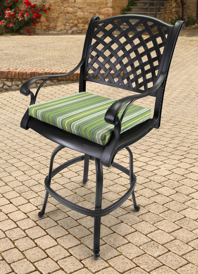 Jordan Manufacturing Set Of 2 Outdoor French Edge Seat Cushions- Sunbrella FOSTER SURFSIDE RAVEN 2 Jordan Manufacturing Set Of 2 Outdoor French Edge Seat Cushions- Sunbrella FOSTER SURFSIDE RAVEN