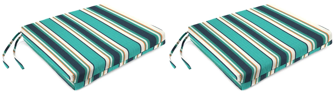 Jordan Manufacturing Set Of 2 Outdoor French Edge Seat Cushions- Sunbrella TOKEN SURFSIDE GLEN RAVEN Custom Order Cushions 1 Jordan Manufacturing Set Of 2 Outdoor French Edge Seat Cushions- Sunbrella TOKEN SURFSIDE GLEN RAVEN Custom Order Cushions