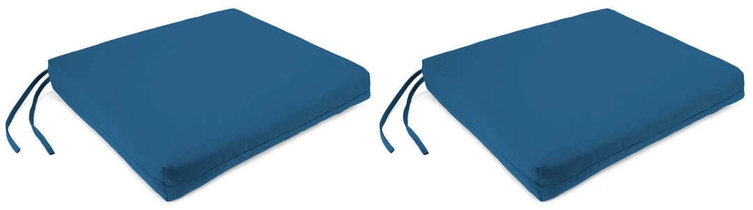 Jordan Manufacturing Set Of 2 Outdoor French Edge Seat Cushions- Sunbrella CAVAS REGATTA GLEN RAVEN 1 Jordan Manufacturing Set Of 2 Outdoor French Edge Seat Cushions- Sunbrella CAVAS REGATTA GLEN RAVEN