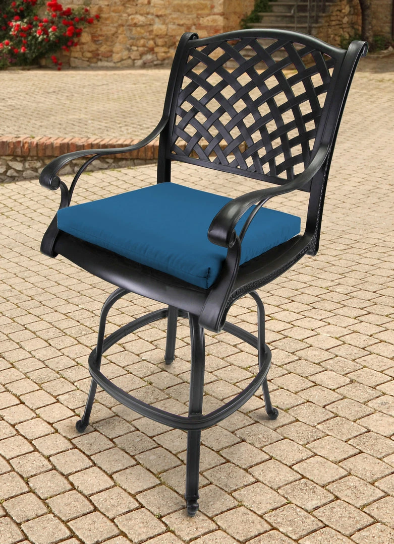 Jordan Manufacturing Set Of 2 Outdoor French Edge Seat Cushions- Sunbrella CAVAS REGATTA GLEN RAVEN 2 Jordan Manufacturing Set Of 2 Outdoor French Edge Seat Cushions- Sunbrella CAVAS REGATTA GLEN RAVEN