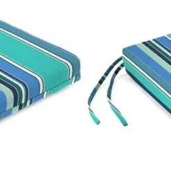 Jordan Manufacturing Custom Order Cushions Set Of 2 Outdoor French Edge Seat Cushions- Sunbrella DOLCE STR OASIS ACR GLEN RAVEN