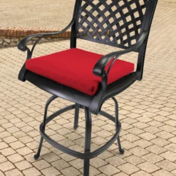 Jordan Manufacturing Set Of 2 Outdoor French Edge Seat Cushions- Sunbrella CANVAS JOCKEY ACR RED ACR GLEN RAVEN Custom Order Cushions
