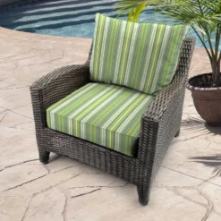 Jordan Manufacturing Outdoor 2PC Deep Seat Chair Cushion- Sunbrella FOSTER SURFSIDE RAVEN Custom Order Cushions