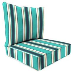 Jordan Manufacturing Custom Order Cushions Outdoor 2PC Deep Seat Chair Cushion- Sunbrella TOKEN SURFSIDE GLEN RAVEN