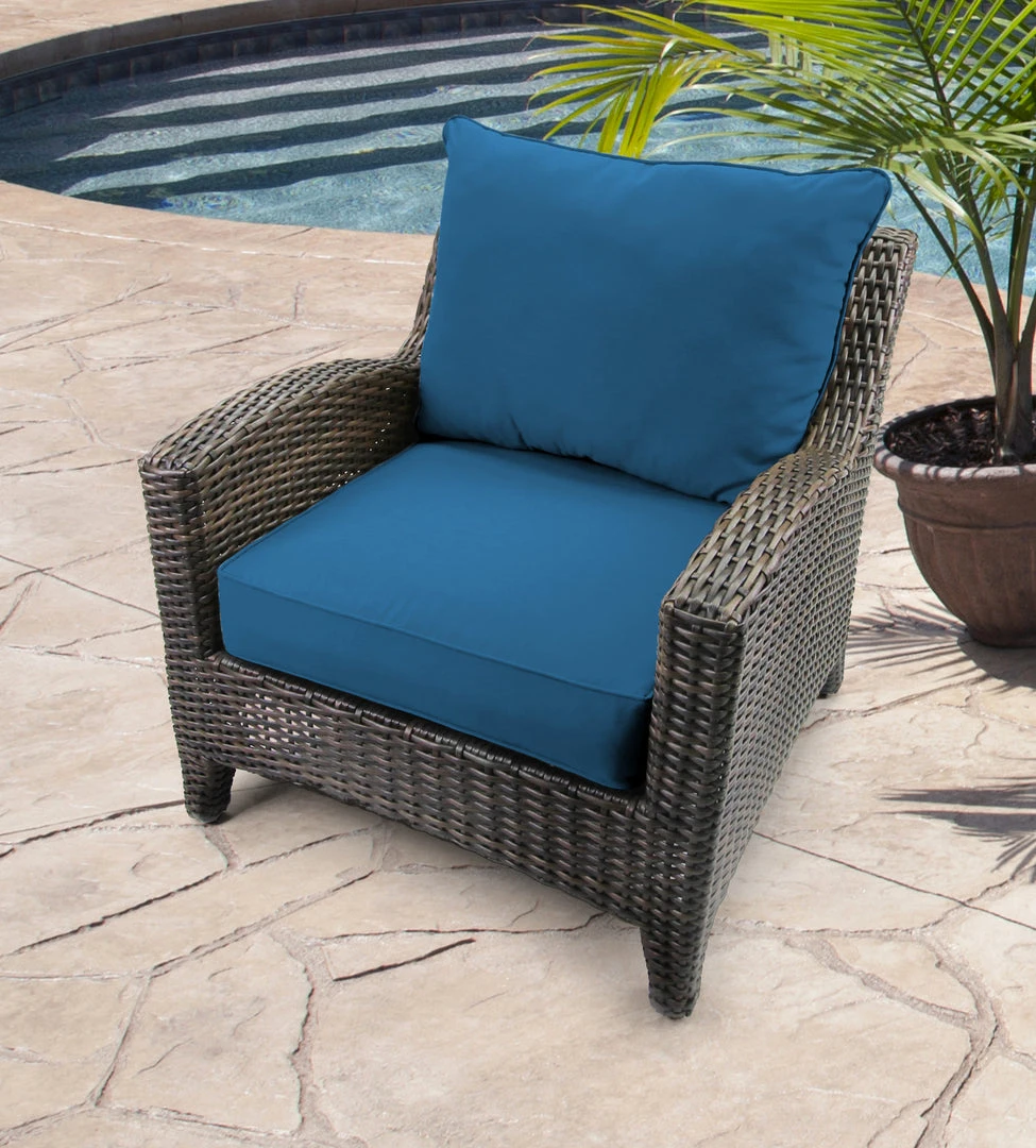 Jordan Manufacturing Outdoor 2PC Deep Seat Chair Cushion- Sunbrella CAVAS REGATTA GLEN RAVEN 2 Jordan Manufacturing Outdoor 2PC Deep Seat Chair Cushion- Sunbrella CAVAS REGATTA GLEN RAVEN