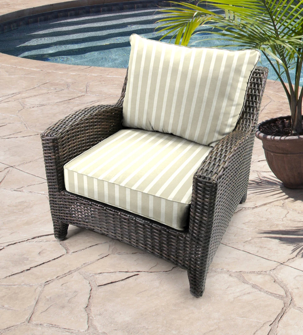 Jordan Manufacturing Outdoor 2PC Deep Seat Chair Cushion- Sunbrella CAST MIST GLEN RAVEN 2 Jordan Manufacturing Outdoor 2PC Deep Seat Chair Cushion- Sunbrella CAST MIST GLEN RAVEN