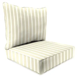 Jordan Manufacturing Outdoor 2PC Deep Seat Chair Cushion- Sunbrella CAST MIST GLEN RAVEN