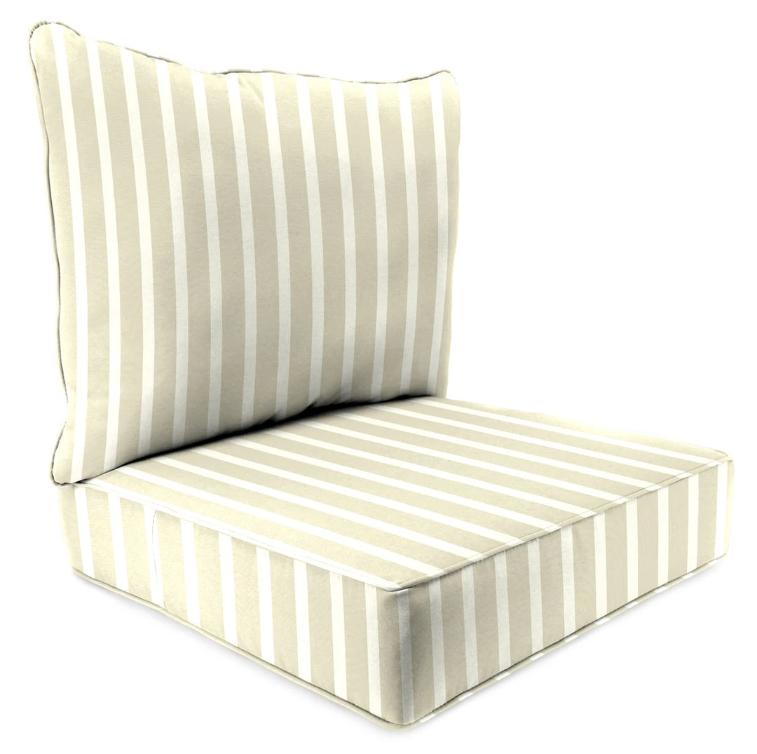 Jordan Manufacturing Outdoor 2PC Deep Seat Chair Cushion- Sunbrella CAST MIST GLEN RAVEN 1 Jordan Manufacturing Outdoor 2PC Deep Seat Chair Cushion- Sunbrella CAST MIST GLEN RAVEN