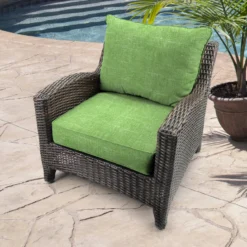 Jordan Manufacturing Custom Order Cushions Outdoor 2PC Deep Seat Chair Cushion-TORY PALM RICHLOOM