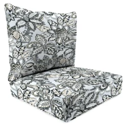 Jordan Manufacturing Custom Order Cushions Outdoor 2PC Deep SDeat Chair Cushion-COPELAND NOIR RICHLOOM