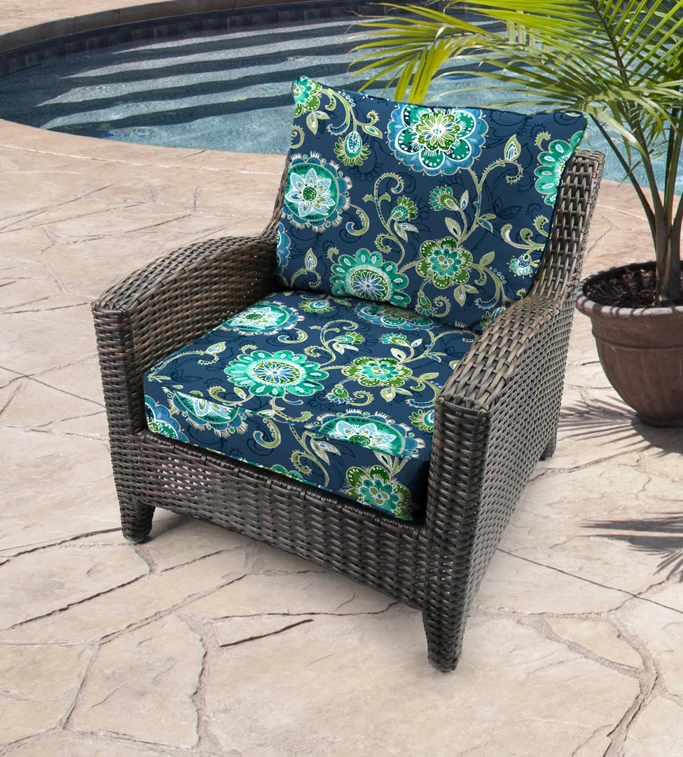 Jordan Manufacturing Custom Order Cushions Outdoor 2PC Deep Seat Chair Cushion-FANFARE CAPRI 2 Jordan Manufacturing Custom Order Cushions Outdoor 2PC Deep Seat Chair Cushion-FANFARE CAPRI